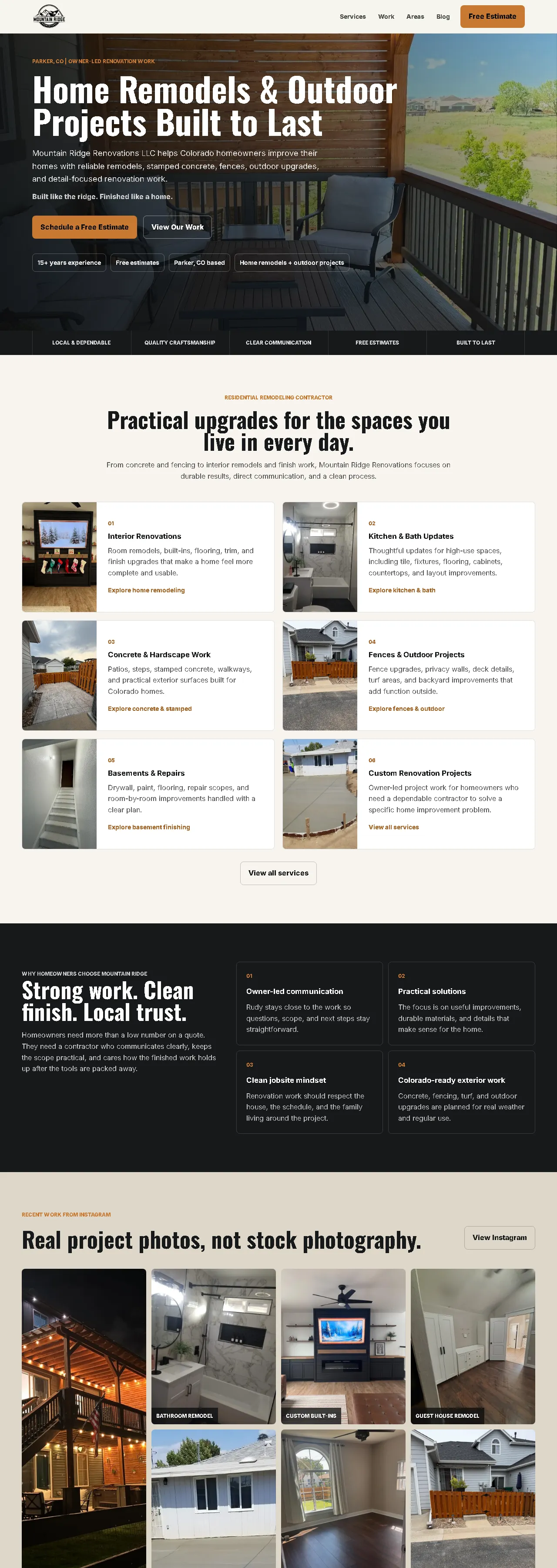 Screenshot of Mountain Ridge Renovations