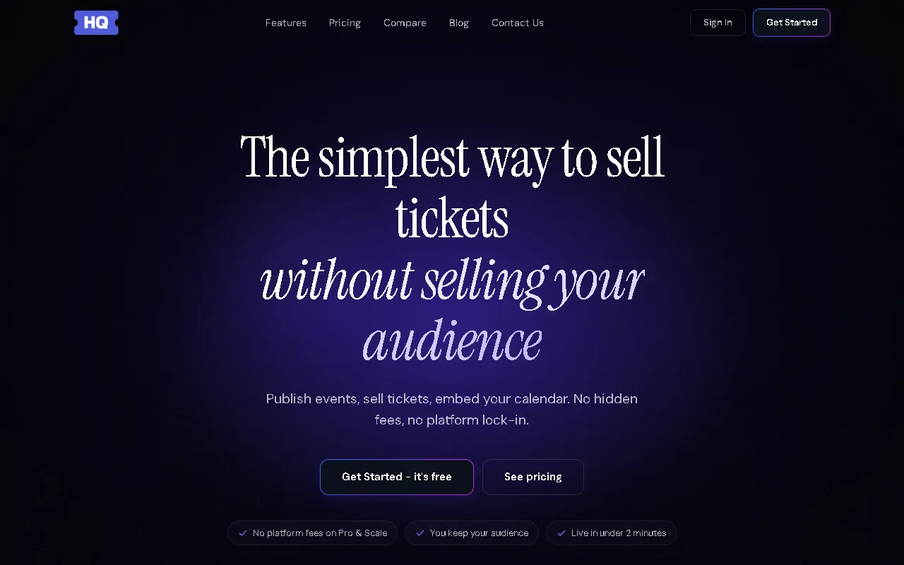 Screenshot of TIX HQ